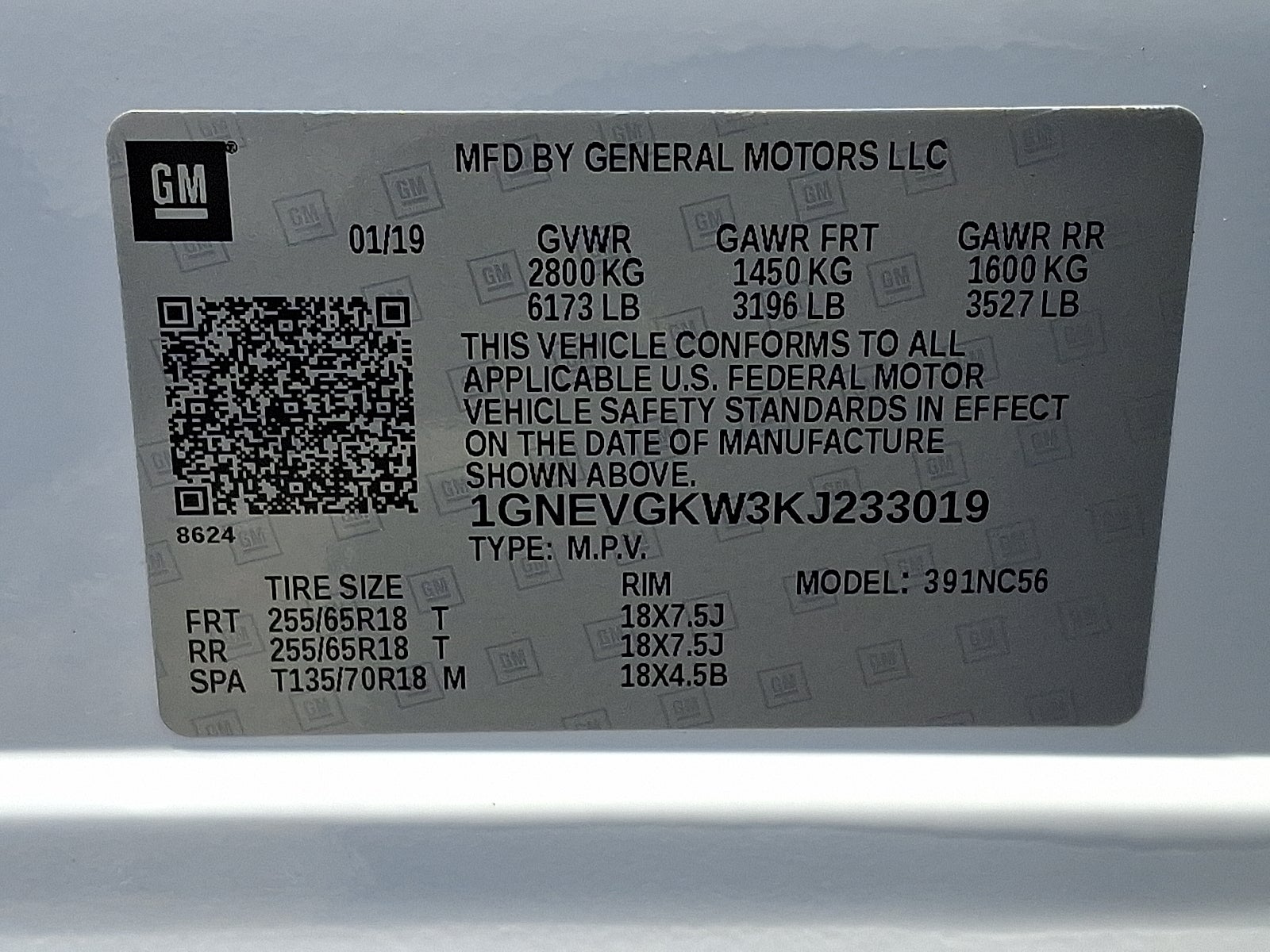 2019 Chevrolet Traverse LT Cloth AWD