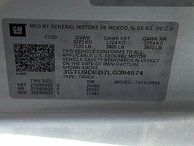 2020 GMC Sierra 1500 SLT 4WD