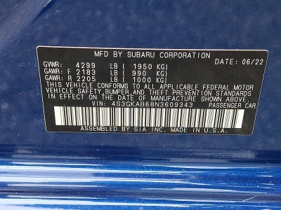 2022 Subaru Impreza AWD