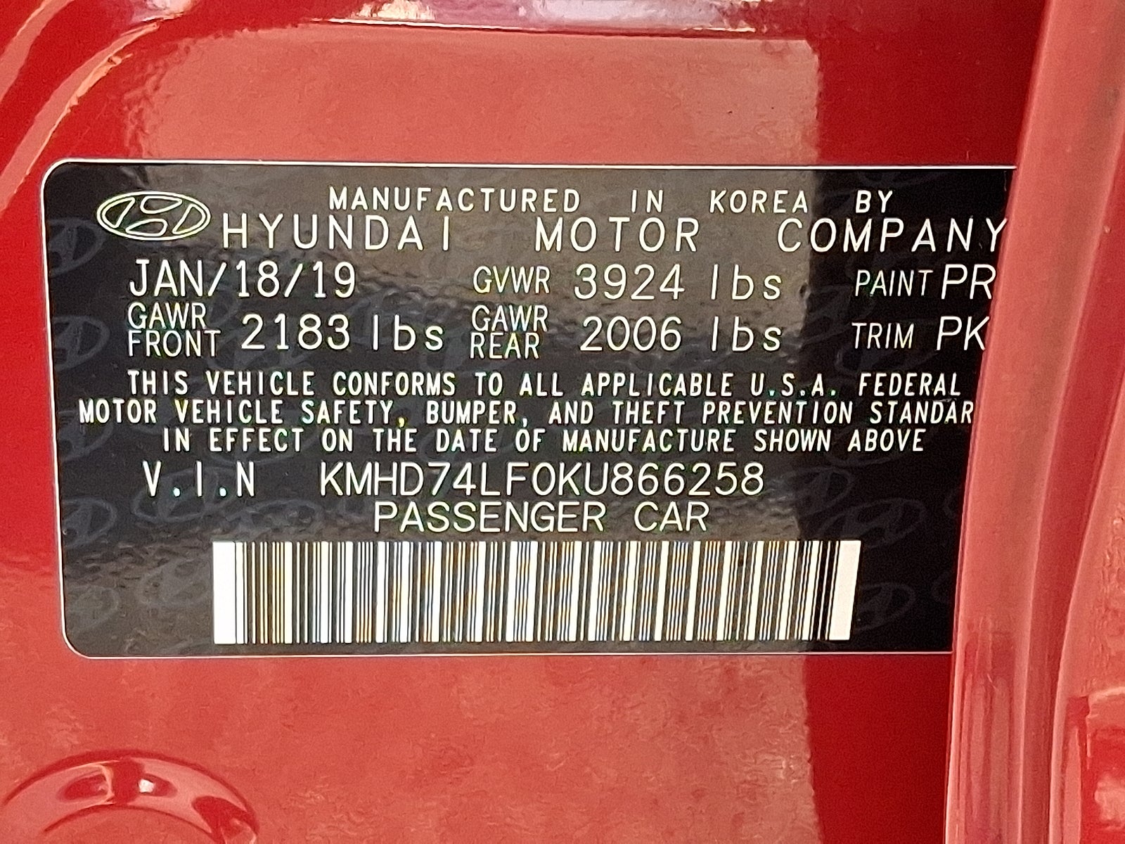 2019 Hyundai Elantra SE