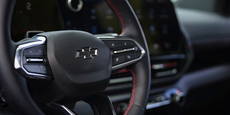 Image of the steering and dashboard of the 2025 Chevrolet Silverado-EV