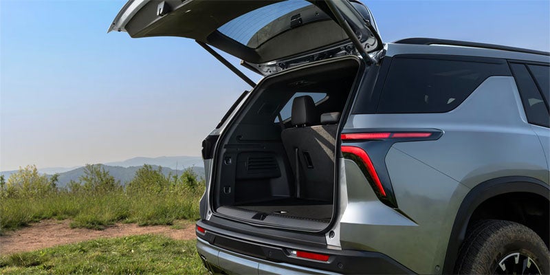 Chevrolet Traverse rear cargo area with the third row folded