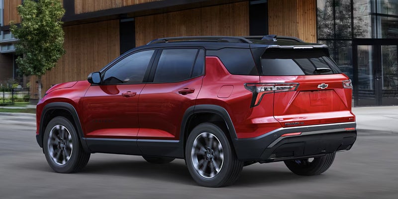 2027 Chevrolet Equinox photographed from a rear three-quarter angle outdoors