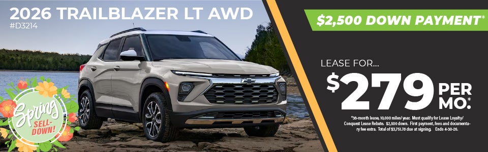2026 Trailblazer Lease For $279 Per Month When Qualified